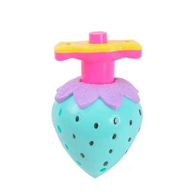 Popular Cartoon Luminous Strawberry Gyroscope Colorful Baby Launch Spinning Toy Gift Glowing Strawberry Gyro Toy for Fun