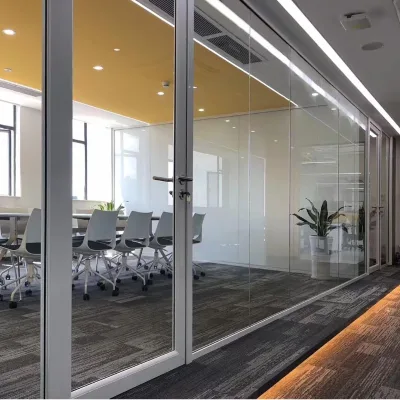 Luxuriant in Design Panoramic Glass Partition Wall High Quality Aluminum Frame Transparent Glass Office Gym