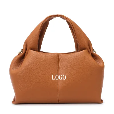 Custom Urban Simplicity Magnetic Closure Pillow-Shaped Women's Large-Capacity Soft-Leather Commuter Handbag