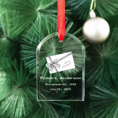 Factory Sale Customized 60MM & 80MM Clear Crystal Glass Christmas Ornaments Elegant Hanging Decorations for the Tree