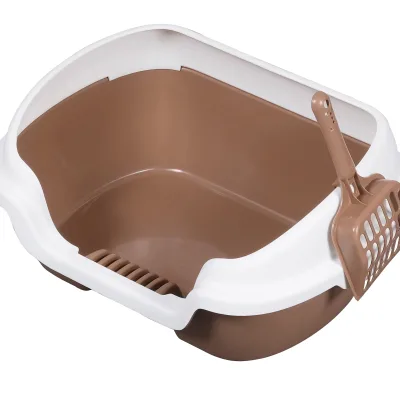 Semi Closed Cat Toilet for Kittens Custom Service Simple Practical Cat Litter Box Multiple Colors Hot Sale Pet Supplies