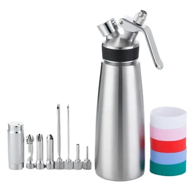No Health Risks Dessert Tools Handhold Stainless Steel 500ml Cream Whipper Dispenser
