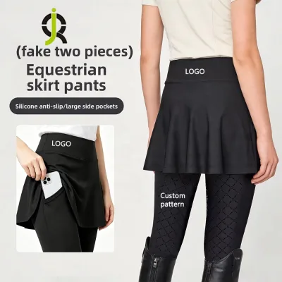 New Equestrian Pants Silicone Women's Two-piece Slim-fit Breathable Compression Elegant High Rise Horse Riding Leggings