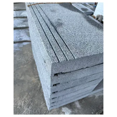 Thick Sesame Black Granite Chiseled Steps Customized Outdoor Stone Pavers for Garden Landscape Project