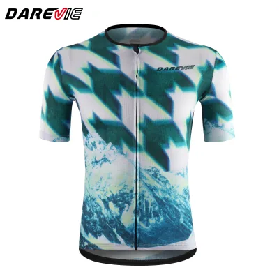 Darevie Manufacturer Quick Dry Mens Cycling Jersey Polyester Herringbone Fabric Base Cycling Jersey