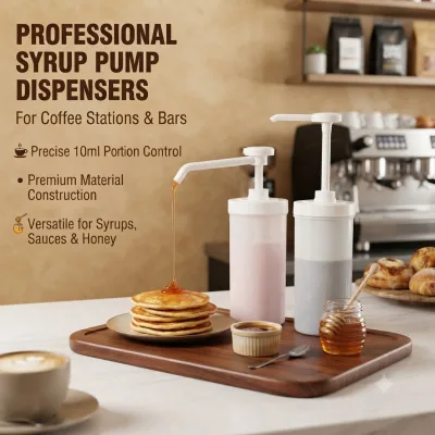 Restaurant Sauce Dispenser Pump Bottle Commercial Condiment Container Food Grade Plastic Pump for Burger Shop Fast Food Catering