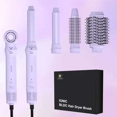7 in 1 Multi Dryer Brush Private Label Hot Fast Dry Hair Straightener Styler Hair Dryer Brush and Straightener Brush Set