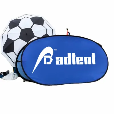 Custom Aluminum A-Frame Horizontal Pop-up Banner 1x2m Bean Shape Dye Sublimation Printed Modern Style Display Accessories