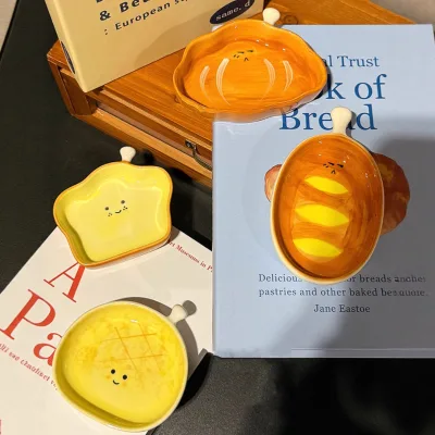 Small Bread Dipping Dishes - Cute Home Use Sauce Dishes for Soy Sauce, Vinegar & Hot Pot Dipping