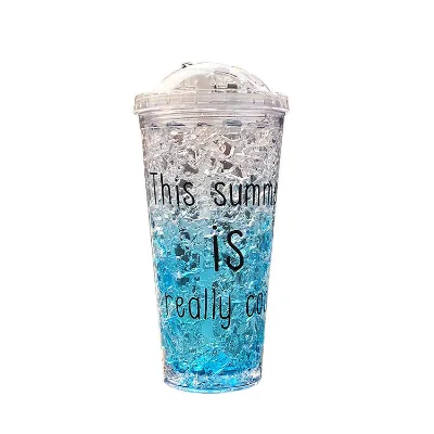 Portable Travel Classic Summer Drinking Cup for Adults 550ml/450ml Straw Ice Glasses Plastic Water Bottle Cover