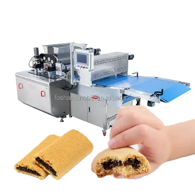 Chocolate Filled Cookie Ice Cream Biscuits Manufacturing Machines All Stuffed Biscuit Production Line Equipments