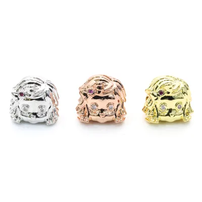 High Quality CZ Micro Pave Girl Cube Spacer Beads Cubic Zirconia Cube Girl Spacer Beads for Bracelet Design