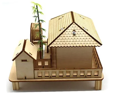 Assembly of Water Mill No.1 (including 1 Bamboo) DIY Sand Table Building Model Cabin House Model Decoration