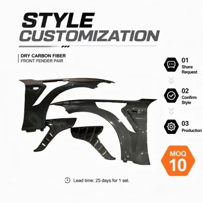 Lightweight Dry Carbon Fiber Front Fenders Direct Replacement for M2 M2C F87 F22 2016+