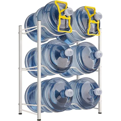 5 Gallon White  Water Bottle Storage Organizer Rack