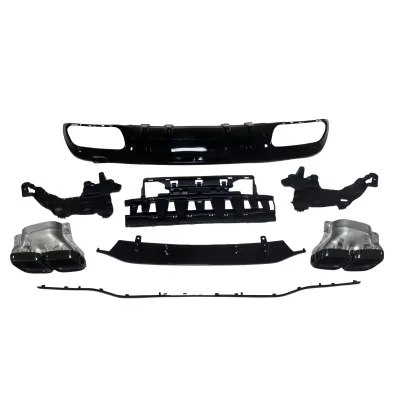 Mercedes  C-Class W205 19-Model Sports Four-Door AMG C63 Rear Lip & Tailpipe Surround Exhaust Kit