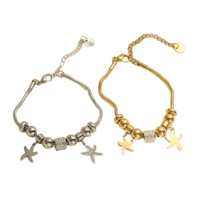 Best-selling Women's Charm Bracelet Five-leaf Clover Diamond-inlaid Pendant Bracelet