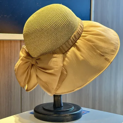 Fashionable women's sun protection, UV fishing, wide edge fisherman's bucket hat, beach, summer sun hat