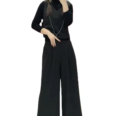 Casual Three-piece Set of Women's Casual Overpants New Spring Suitable for Office Leisure Walk Party