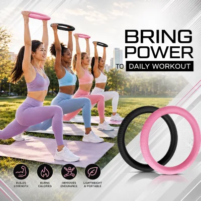 Private Label Home Fitness Kit Silicone Weighted Beam Power Ring Dumbbell and Fabric Booty Bands