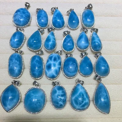 100% Beautiful Blue Larimar Pendant 925 Charm Sterling Gemstone Silver Pendant Wholesale Manufacturer Silver Jewelry Pendant