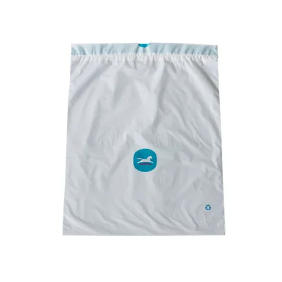 Custom logo Printed Plastic Laundry Bag Hotel Use Disposable Drawstring Laundry Bag