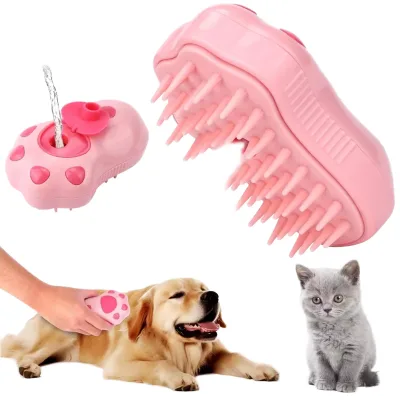 New Eco-Friendly Self-Cleaning Cat Brush Steam Compliant Rubber Silicone Plastic Materials Removes Tangled Loose Hair Bathroom