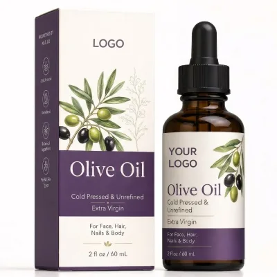 Cold Pressed Extra Virgin Olive Oil 60ml Multi Purpose Nourishing Oil for Face Body Hair Nail Daily Beauty Care Wholesale OEM