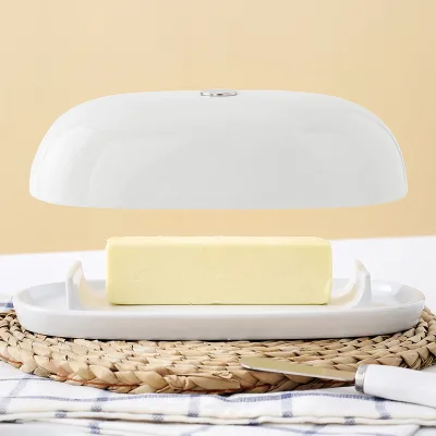 Wholesale  Ceramic Butter dish  container with  Magnetic to hold the butter-covered knife