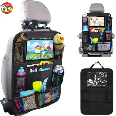 High Quality Portable Multi Functional Cheap Car Seat Organizer Storage Bag With Touch Screen Tablet