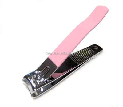 Nail Clipper with pink Rubber Coating