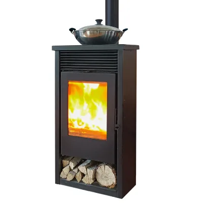 Wood Combustible Fireplace with Glass Front Wood Burning Stove Wood Cast Steel Fireplace