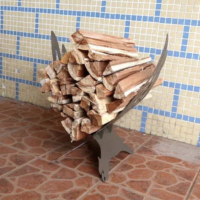 X-Shaped Outdoor Firewood Rack Stainless Steel and Carbon Steel Easy Assembly for Fireplace Stove Accessories
