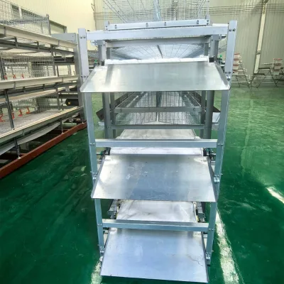 Hand Crank Manure Cleaning System for Chicken Cage Multi-Tier One Handle All Tiers No Electricity