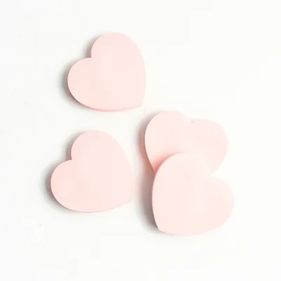 Creative Self-adhesive Light Pink Love Heart Cute Heart-shaped Student's Sticky Notes