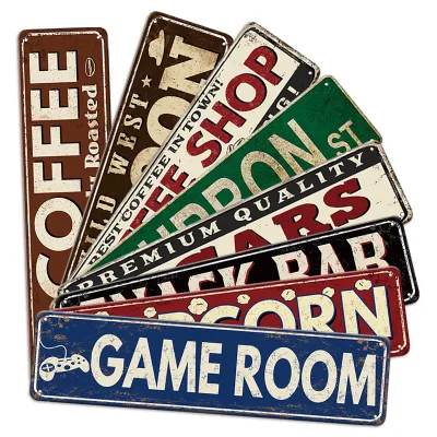 Happy Halloween Vintage Street Sign Tin Metal Sign 10x40cm Halloween Party Decoration Sign
