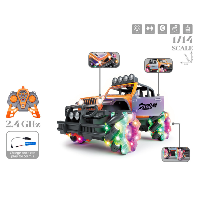 1:14 2.4GHz 7 Channel Stunt Off-Road Remote Control Car with LED Lights