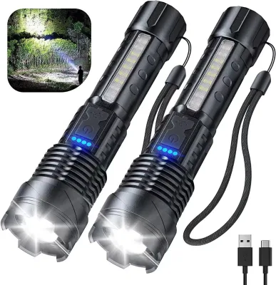 30W LED Super Bright 1500 Meter Flashlight Rechargeable 4 Colors Side Light Torch Strong Magnets Long Range Flashlight with Clip