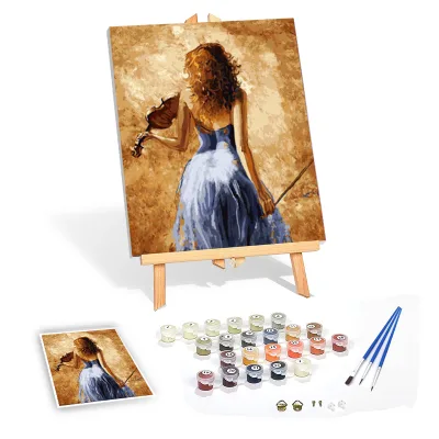 DIY Oil Painting Paint by Number Kit Big Ben with Seven Colors Adult Painting by Numbers Canvas Drawing With Brushes 40x50cm
