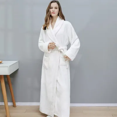 Classic Shawl Collar Bathrobe Cotton White Terry Hotel /Resort Bath Robes