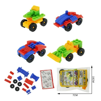 Wholesale Mini DIY City Engineering Building Block Vehicle Toys Assembled Car Bricks Party Favors Arcade Prizes Rewards