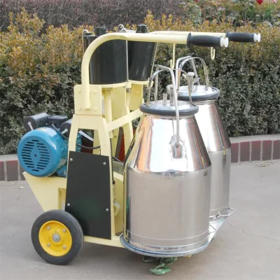 2023 Hot Sale Double Bucket Cow Milking Machine Fuel Engine Core Component for Efficient Cow Milking