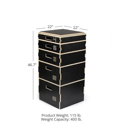 Non Slip Surface Wooden Plyo Box Heavy Duty 3 in 1 Height Adjustable Home Gym Fitness Training Wholesale OEM