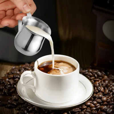 Mini Cup Container Latte Art Espresso Frothing Pitcher Milk Creamer Jug 2OZ/3OZ/5OZ/8OZ Stainless Steel Barista Milk Pitcher