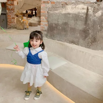 Fall New Girls Autumn Princess Dresses Children Medium Long Style Dresses Fall Kids Wear