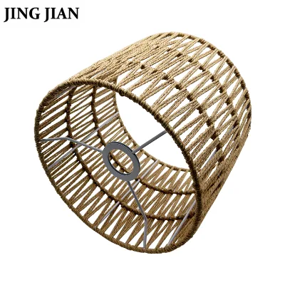 Modern Style Natural Wooden Rattan Base Night Light Lampshade Handmade Eye-Caring Bedroom Bedside Bamboo Weaving Table Lamp