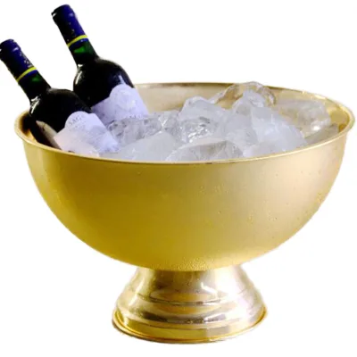 Wholesale 304 Stainless Steel Electroplated Large Ice Bucket for Champagne Red Wine Beer Party with 13.5L Capacity Portable