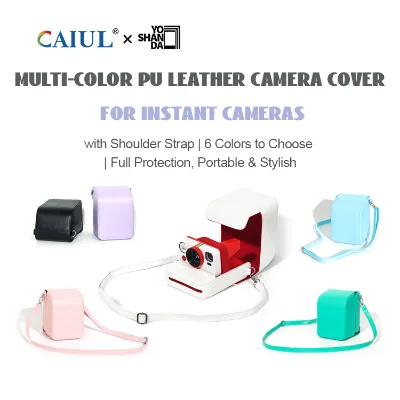 Camera bag leather for Polaroid Now Instant Camera Bag & Protective Case Solid Color single Fitted Storage camera accessories