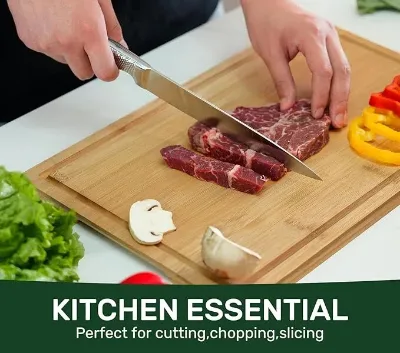 WellnessBoard Natural Grain Easy-clean Surface Organic Bamboo Daily Use Board for Healthy Families Modern Kitchens