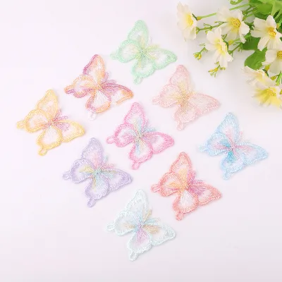 Embroidery Cloth Sticker butterfly Patch Organza Applique for Hair Clip Bag Accessories